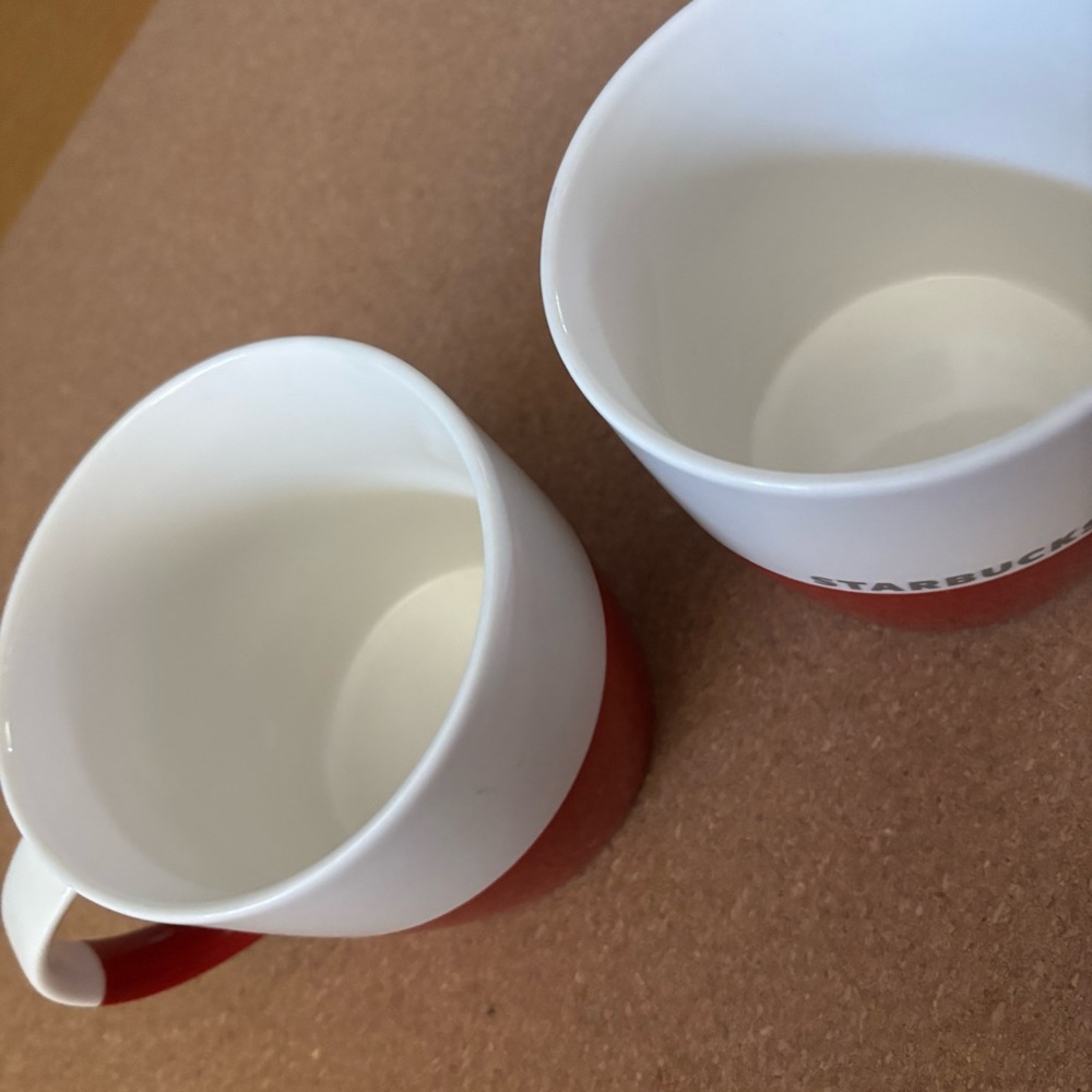 Starbucks Red and White Ceramic Mugs - Picture 8 of 8